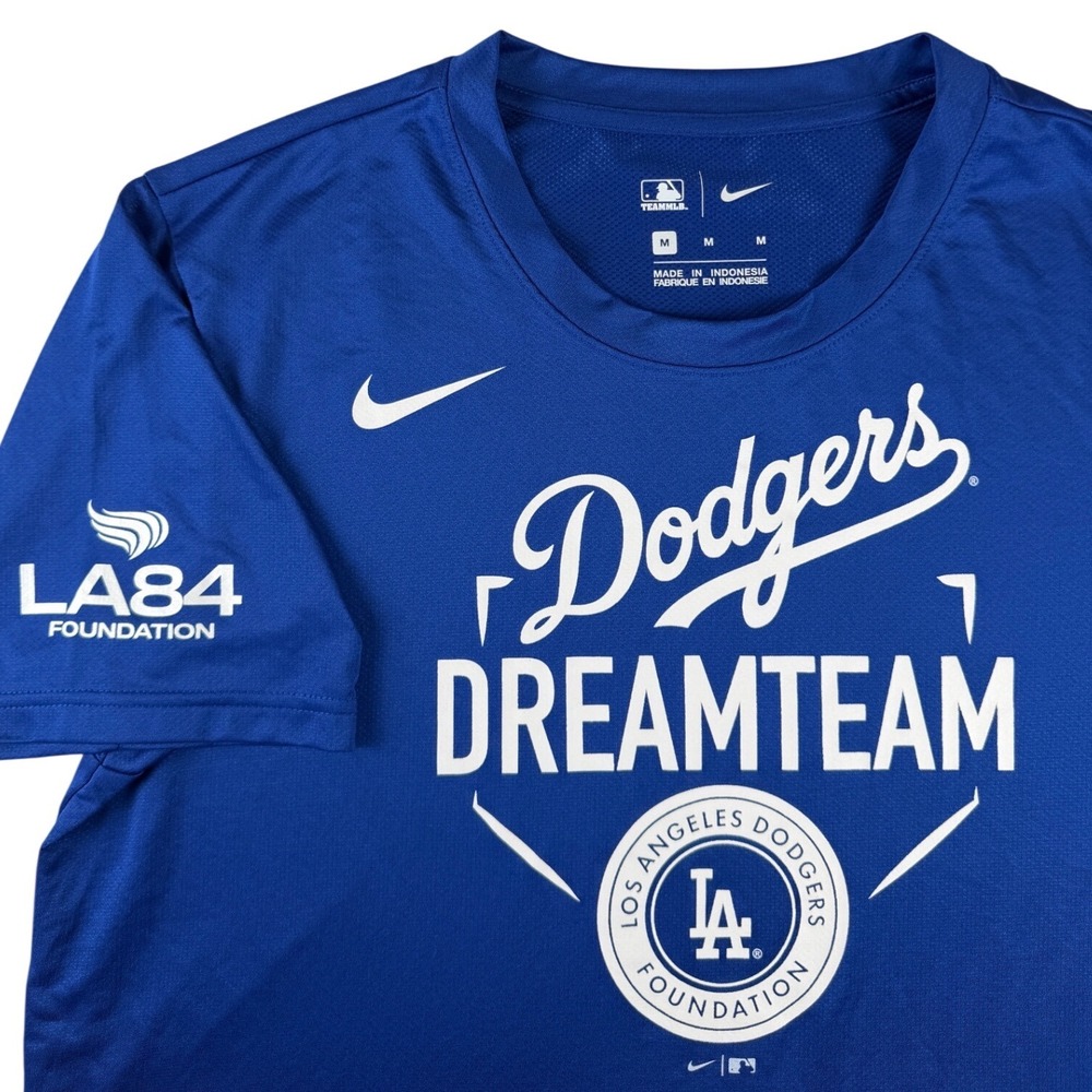 Nike LA Dodgers Dream Team Shirt Men's Medium Blue MLB LA84 Foundation Dri-FIT